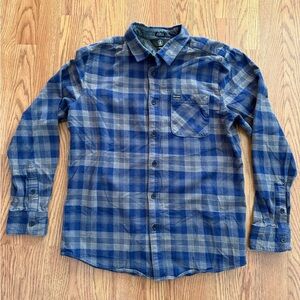 Volcom Blue and Gray Casual Button Down Shirt